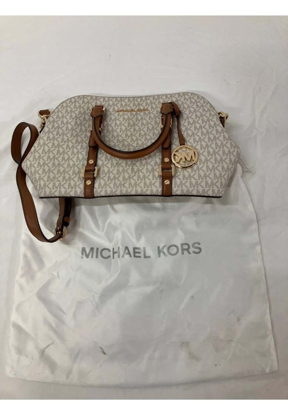 Michael Kors Bedford Legacy Medium Logo Dome Satchel with Dust cover